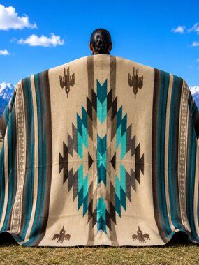 Handwoven Queen Alpaca Blanket | Native American Western Southwestern Home Decor